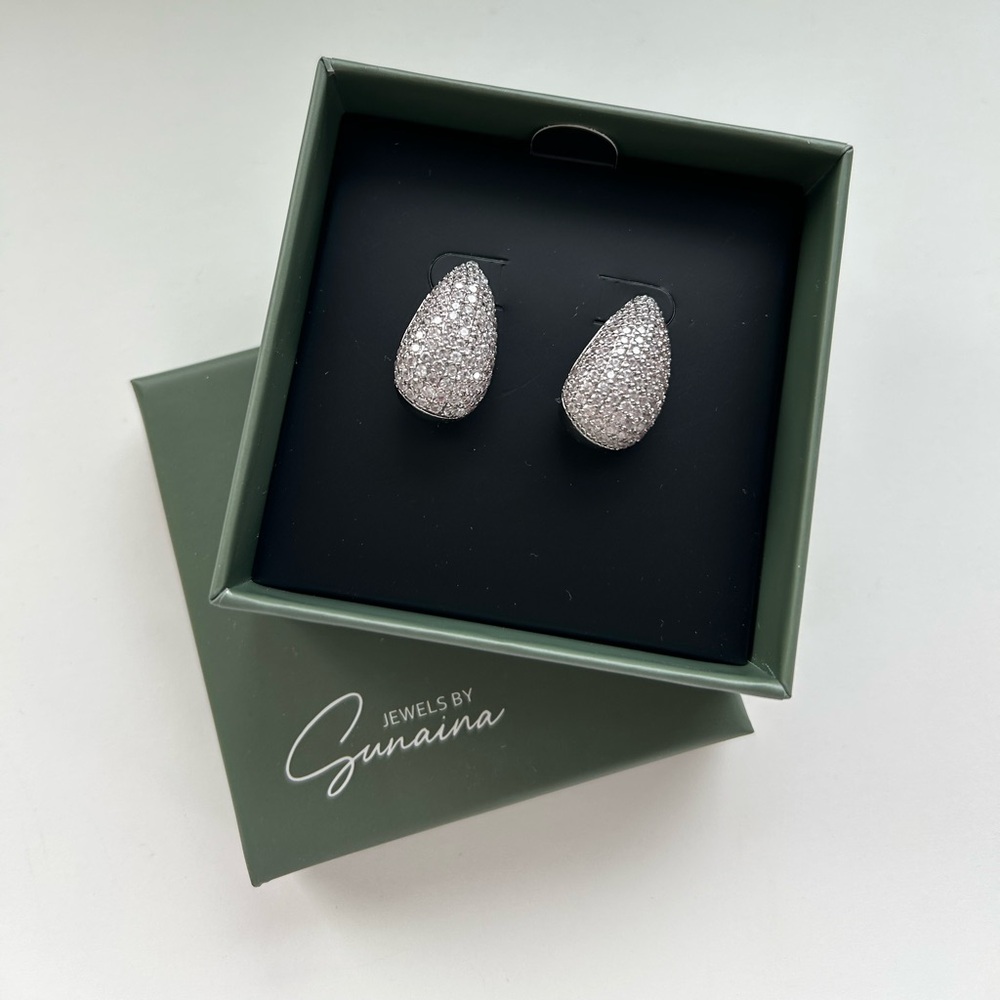 Jewels By Sunaina Silver Teardrop Earrings
